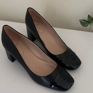 Bandolino Black Patent-Cap Square-Toe Pumps